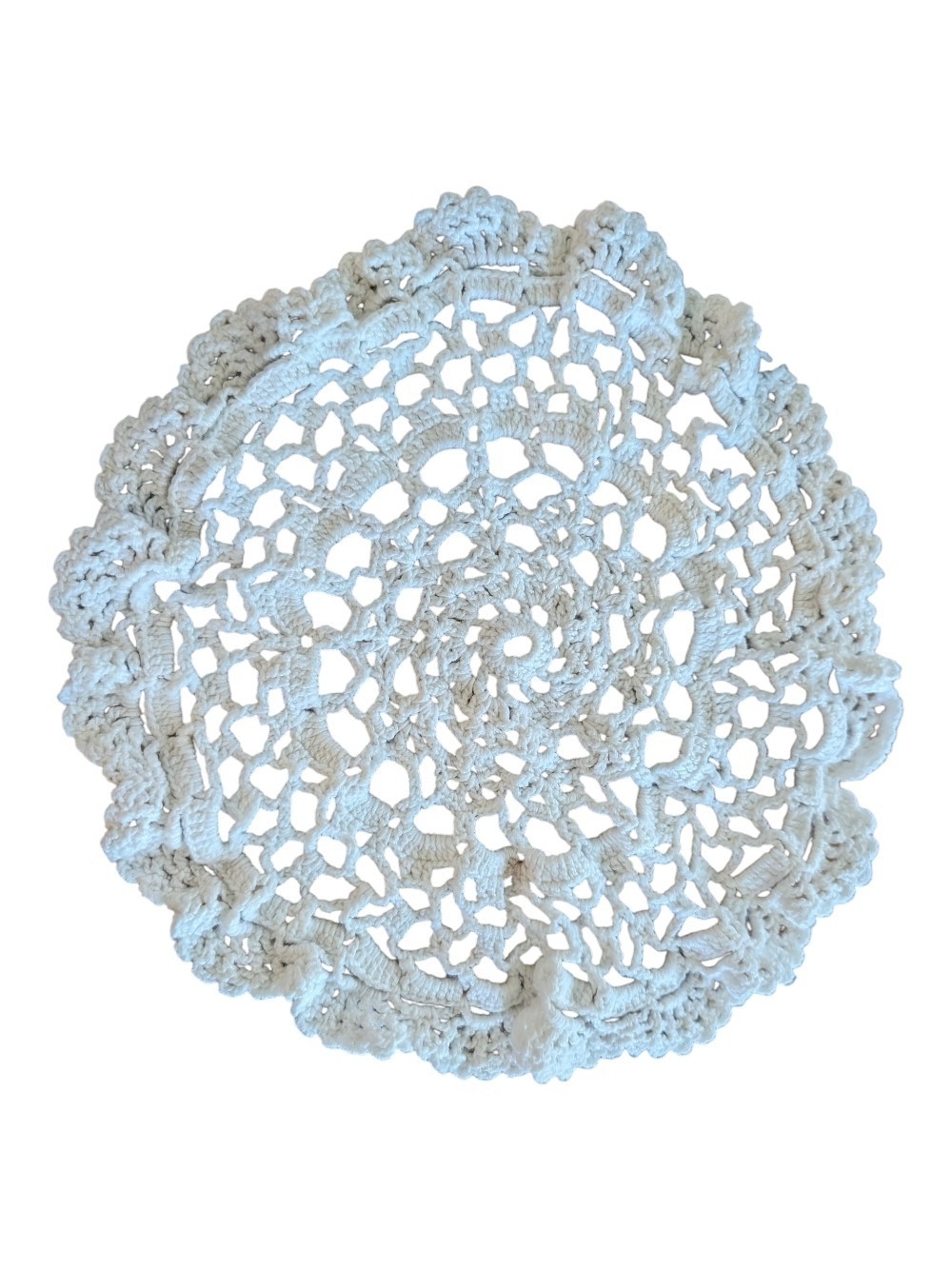 Handmade Crochet Doily - Cream Home Accent